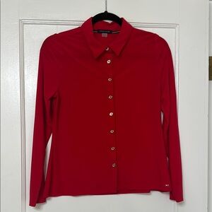 Tommy Hilfiger Women's Red Button-Up Top